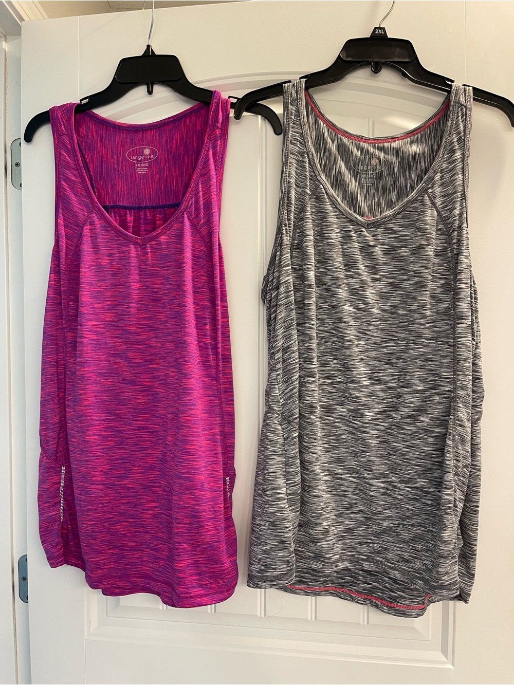 TANGERINE Two V-Neck Racer back Tank Top Zipper Pocket Sz XXL 2XL Bundle